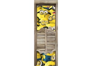 Stickers trompe l'oeil porte de saloon Les Minions