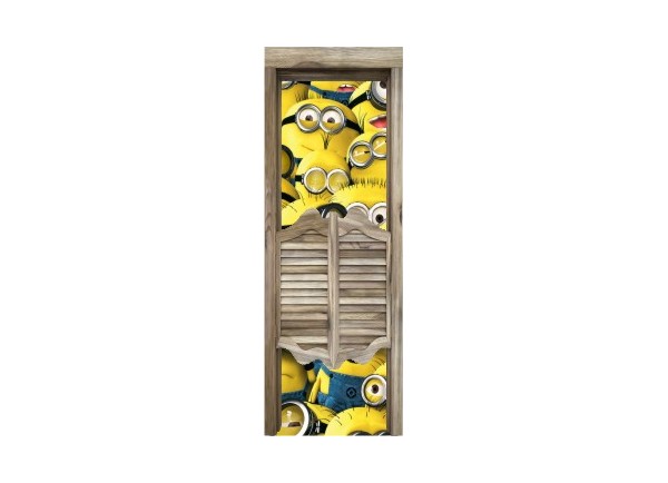 Stickers trompe l'oeil porte de saloon Les Minions