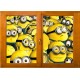 Sticker trompe l'oeil fenêtre bois Les Minions
