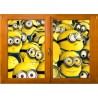 Sticker trompe l'oeil fenêtre bois Les Minions