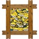Sticker trompe l'oeil fenêtre cadre bois Les Minions