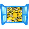Sticker trompe l'oeil fenêtre bleue Les Minions