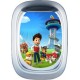 Stickers trompe l'oeil hublot avion Pat Patrouille