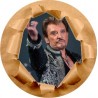 Stickers trompe l'oeil mur papier déchiré Johnny Hallyday au revoir