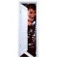 Stickers trompe l'oeil porte blanche ouverte Johnny Hallyday Rock