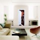 Stickers trompe l'oeil porte blanche ouverte Johnny Hallyday Rock