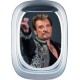 Stickers trompe l'oeil hublot avion Johnny Hallyday au revoir