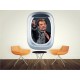 Stickers trompe l'oeil hublot avion Johnny Hallyday au revoir