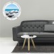 Stickers trompe l'oeil hublot blanc rocher mer de Bretagne
