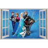 Stickers trompe l'oeil fenêtre ouverte Reine des neiges
