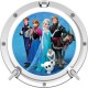 Stickers trompe l'oeil hublot blanc Reine des neiges