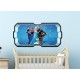 Stickers trompe l'oeil hublot 3D Reine des neiges