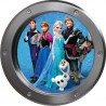 Stickers trompe l'oeil hublot métal Reine des neiges