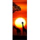 Sticker pour porte Savane africaine couché de soleil