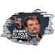 Sticker trompe l'oeil 3D mur déchiré Johnny Hallyday tu nous manques