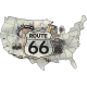 Stickers route 66 carte usa pin up