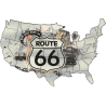 Stickers route 66 carte usa pin up